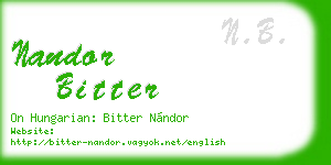 nandor bitter business card